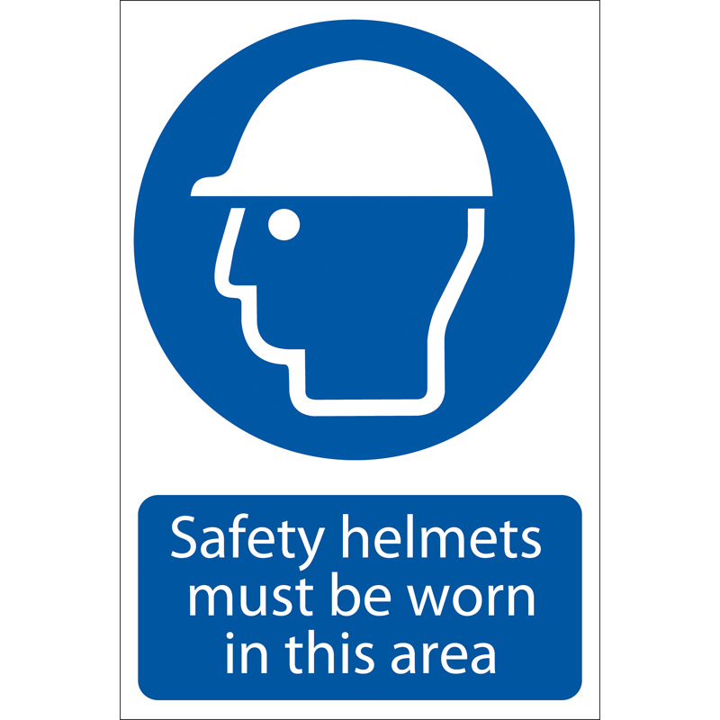 Draper 72869 SS48 'Safety Helmet Must Be Worn' Mandatory Sign