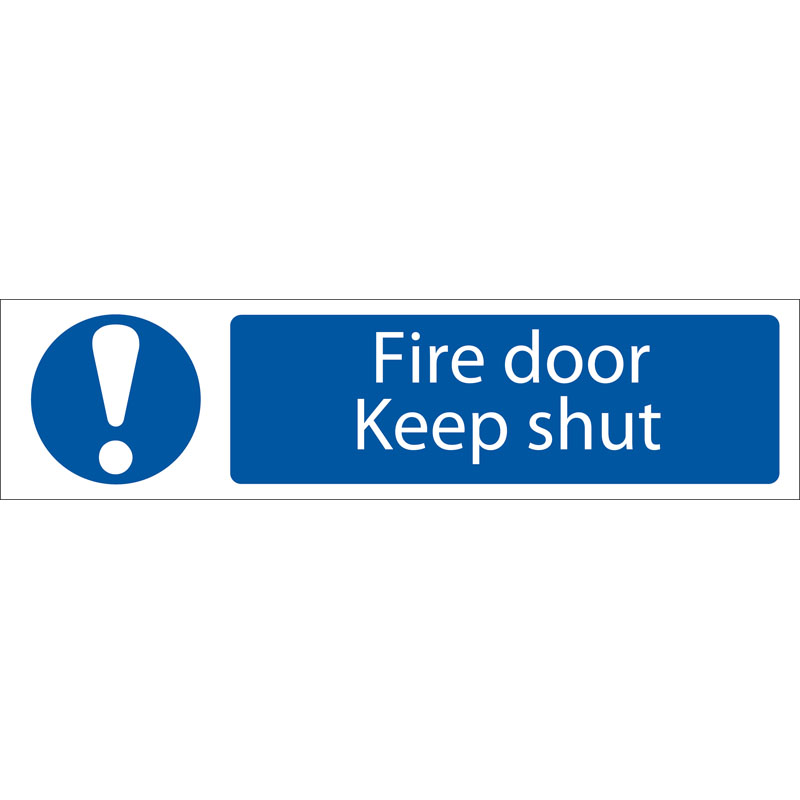Draper 73104 SS61 'Fire Door Keep Shut' Mandatory Warning Sign