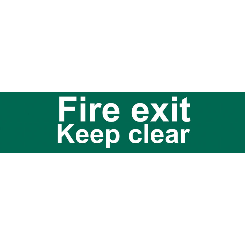 Draper 73221 SS72 'Fire Exit Keep Clear' Safety Sign