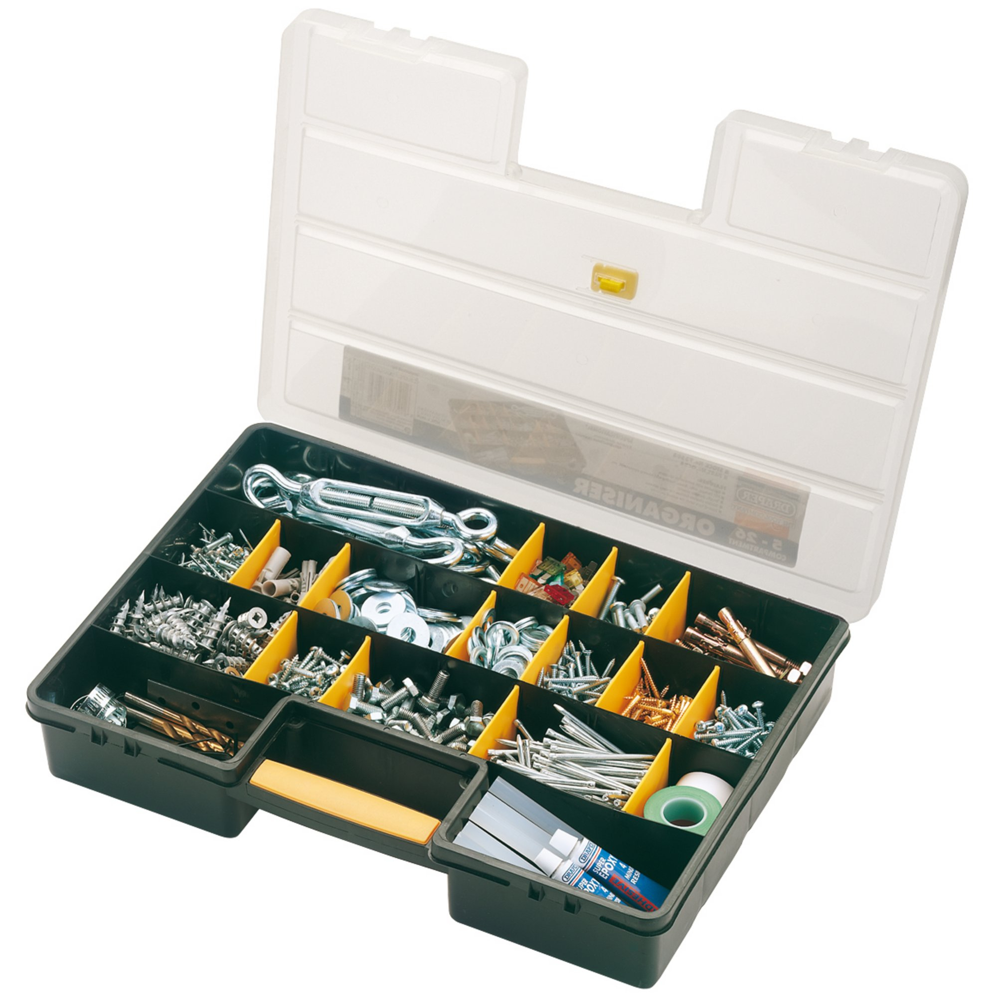 Draper 73508 QC26 5 to 26 Compartment Plastic Organiser