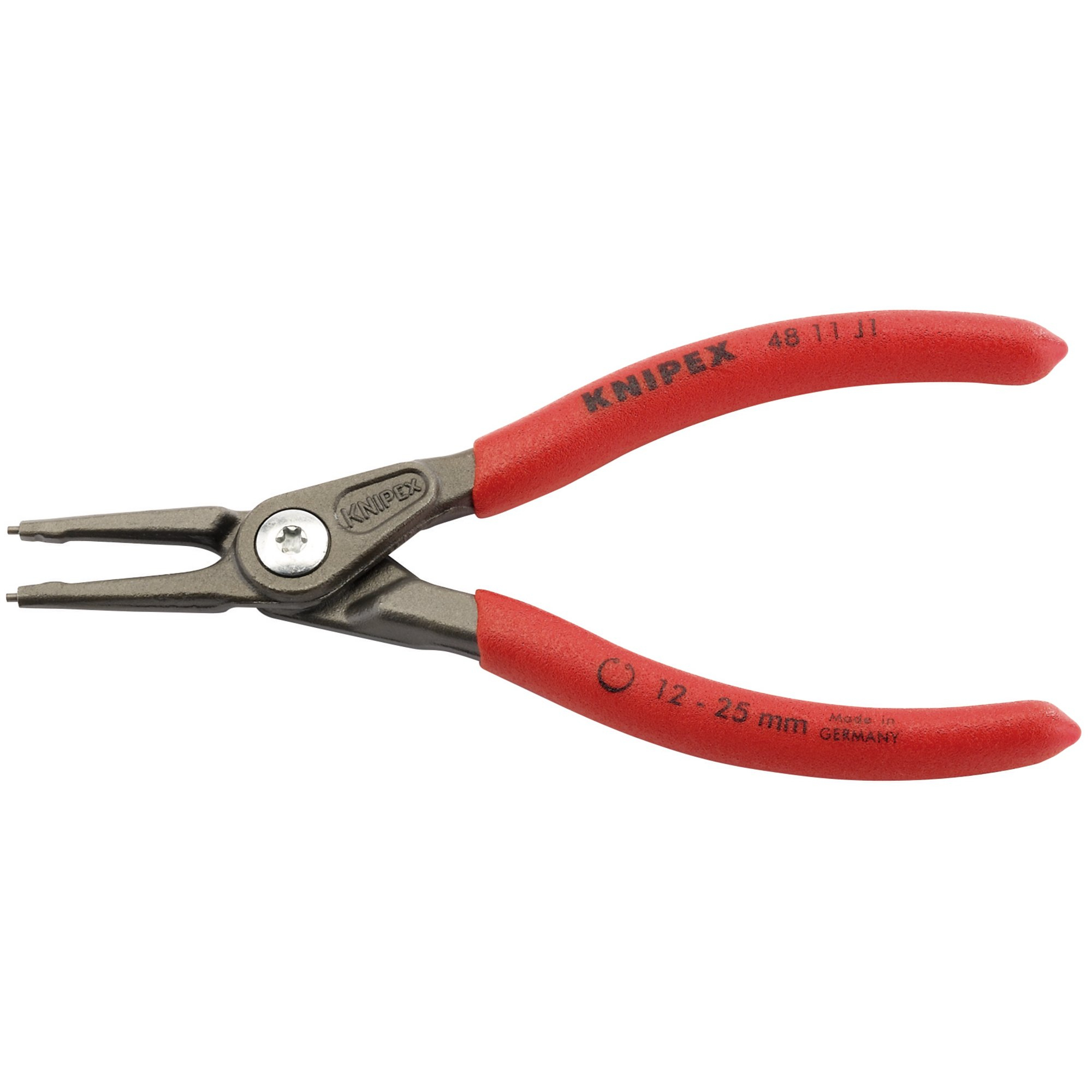 Knipex 48 11 J1 140mm Internal Straight Tip Circlip Pliers 12-25mm Capacity 75078
