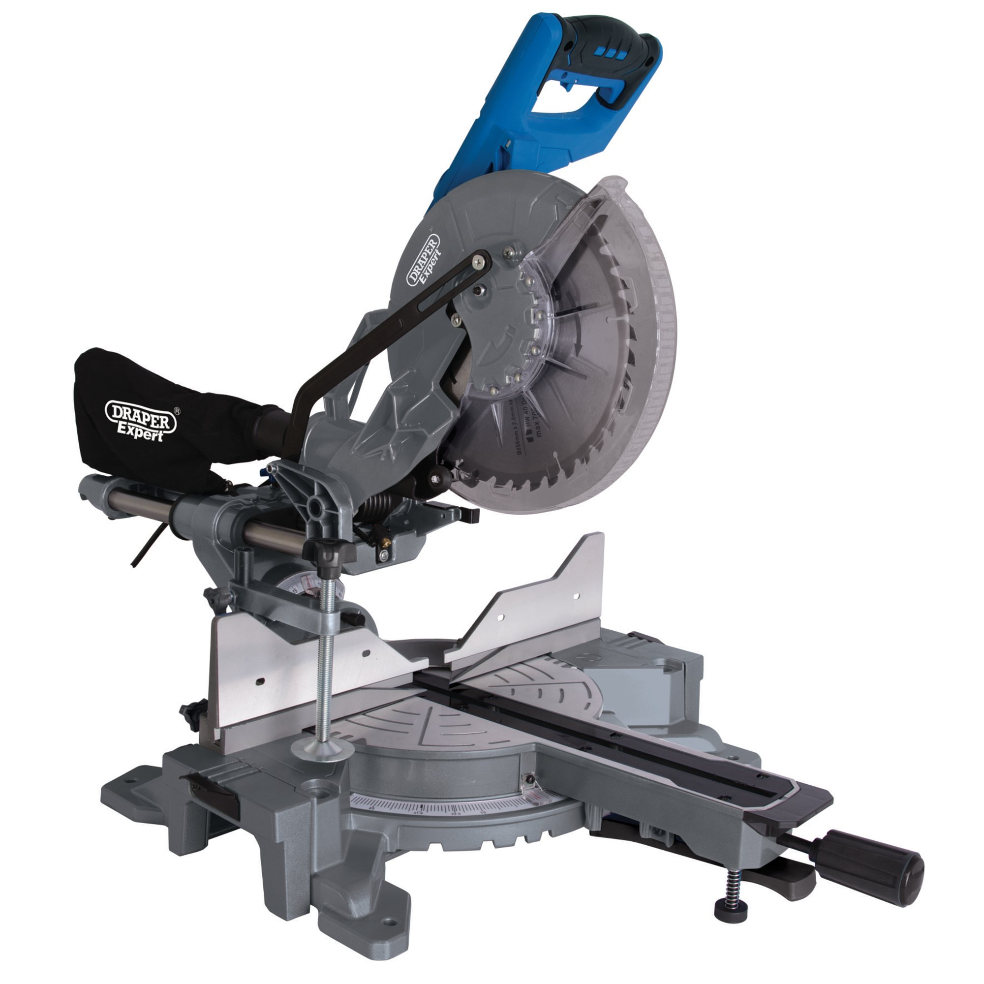 Draper 79899 SMS255E 255mm Double Bevel Sliding Compound Mitre Saw (2000W) 230V