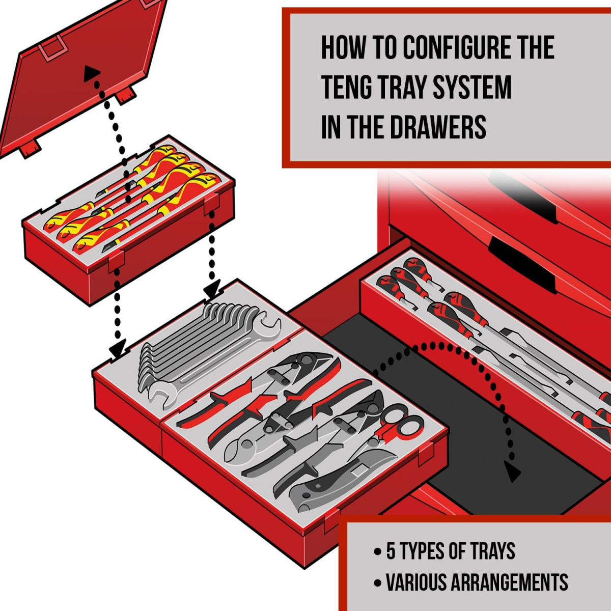 TengTools TADJ04 4 Piece Adjustable Wrench Set