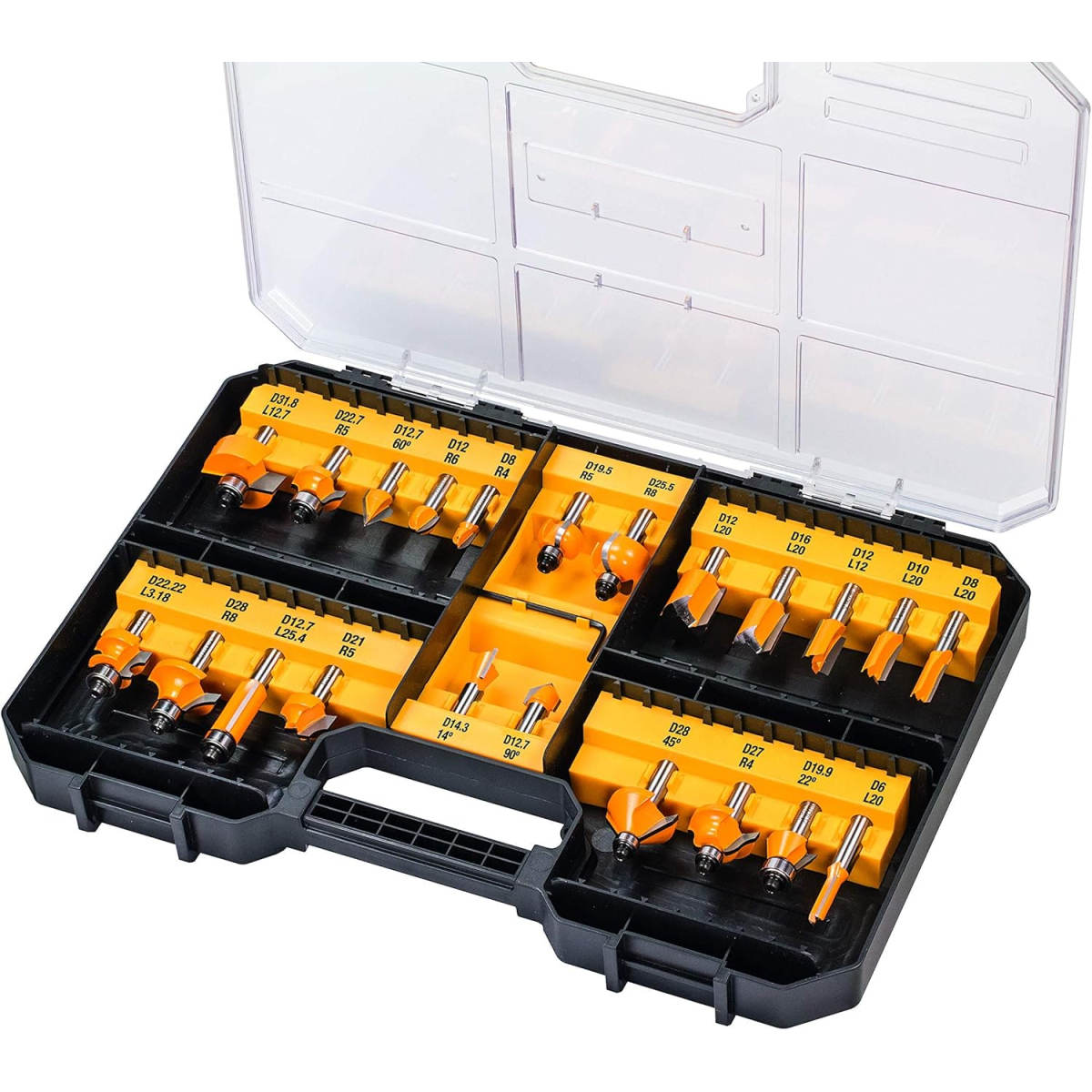 DeWalt DT90017-QZ 22PC Router Bit Set 8mm (Set x 22)