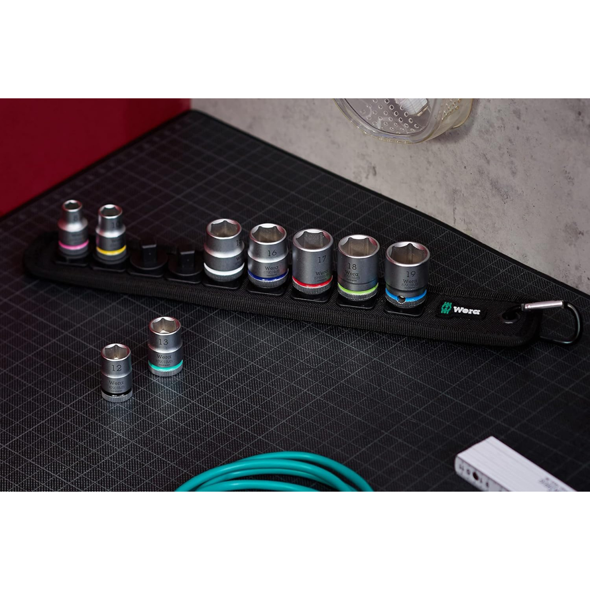 Wera 05003973001 Belt B 4 Zyklop Socket Set, 3/8" Drive, 9 Pieces