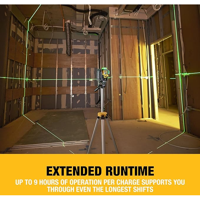 DeWalt DCLE14361GB-XJ Multi Line USB-C 3 x 360° Green Beam Laser Level 