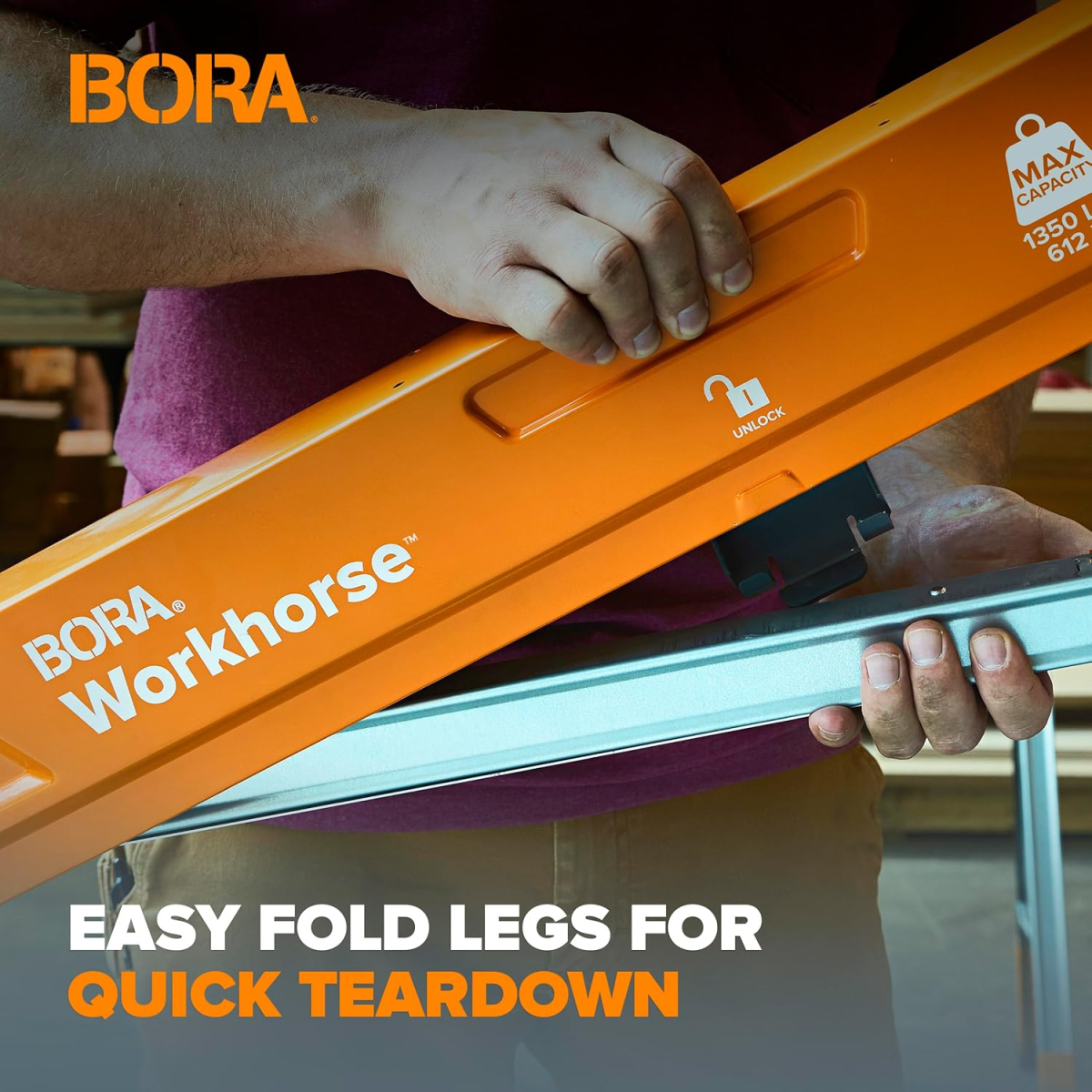 BORA PM-3350x2 Pair of Heavy Duty Workhorse with Foldable Legs