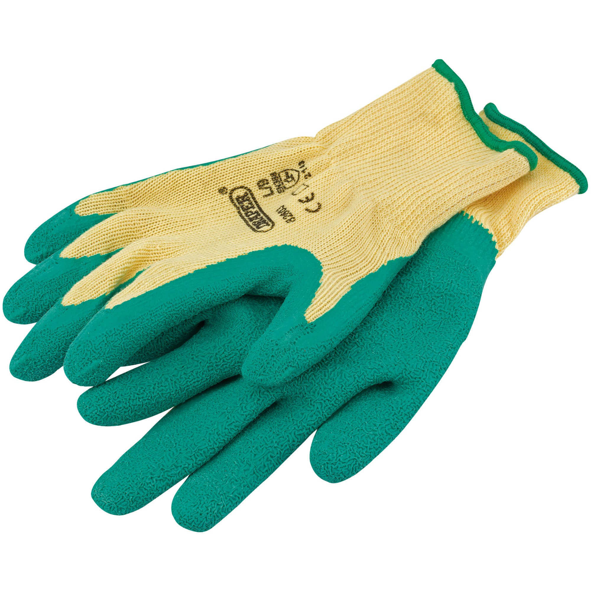 Draper 82603 HDLGA/B Green Heavy Duty Latex Coated Work Gloves   Medium
