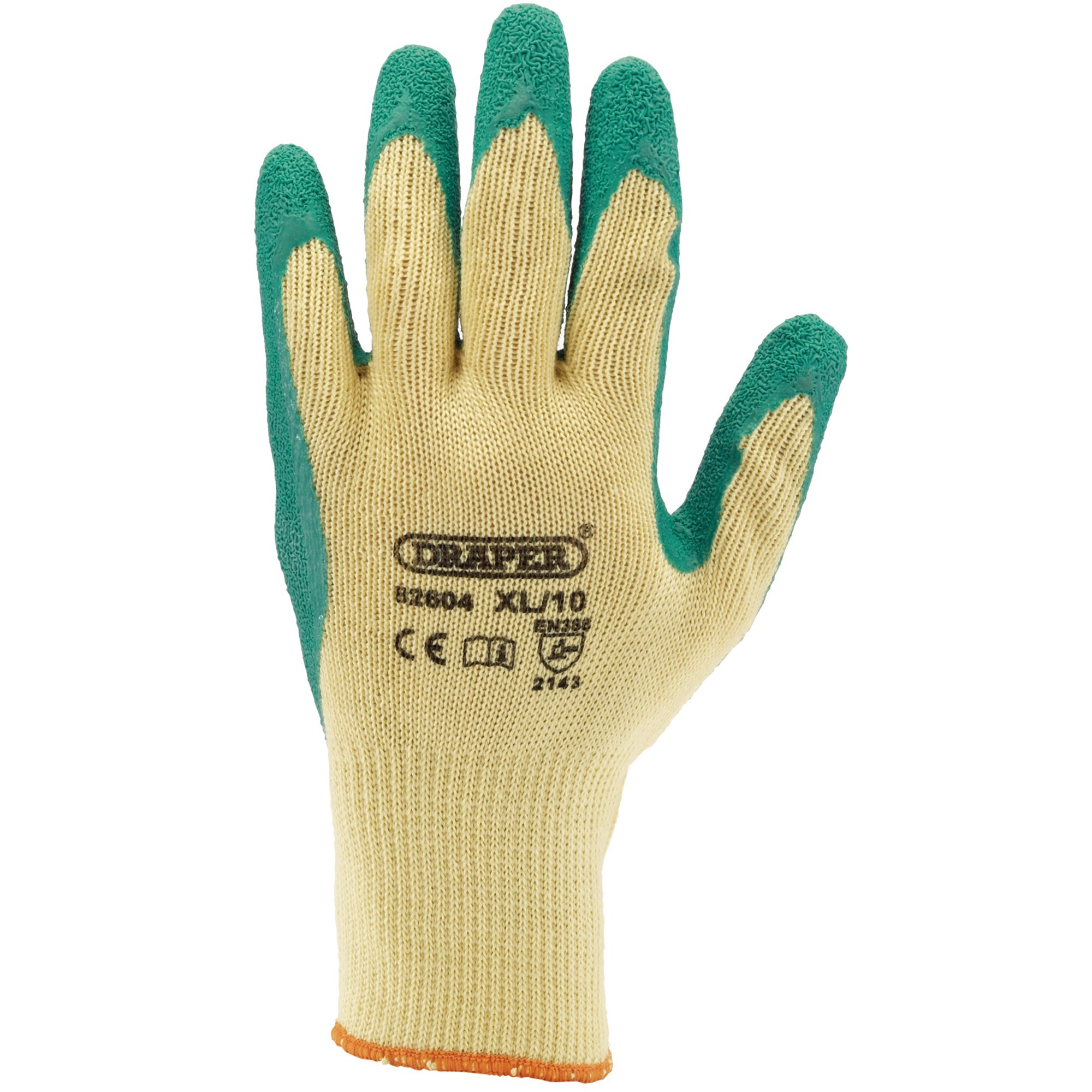 Draper 82604 HDLGA/B Green Heavy Duty Latex Coated Work Gloves   Large