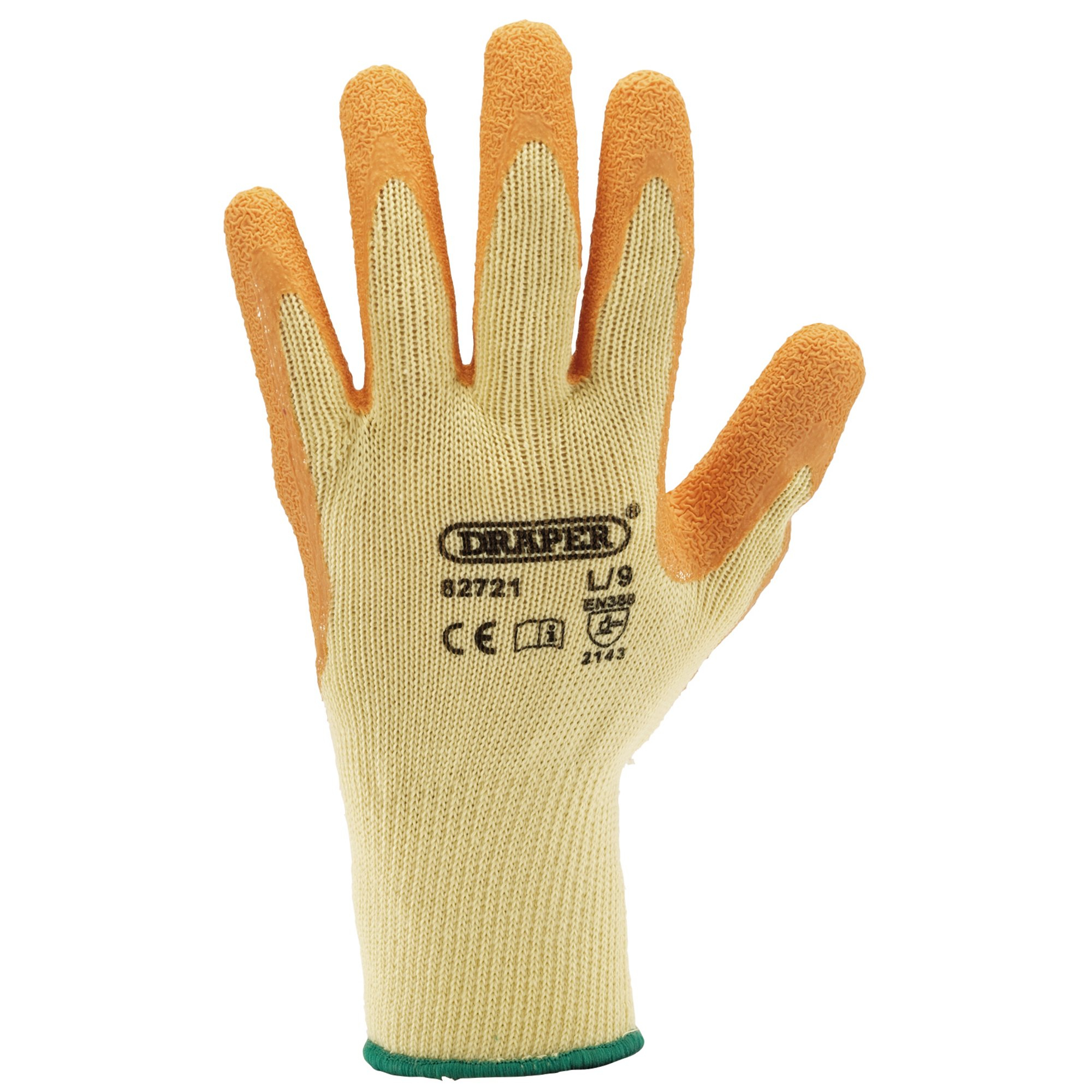 Draper 82721 HDLGA/B Orange Heavy Duty Latex Coated Work Gloves   Medium