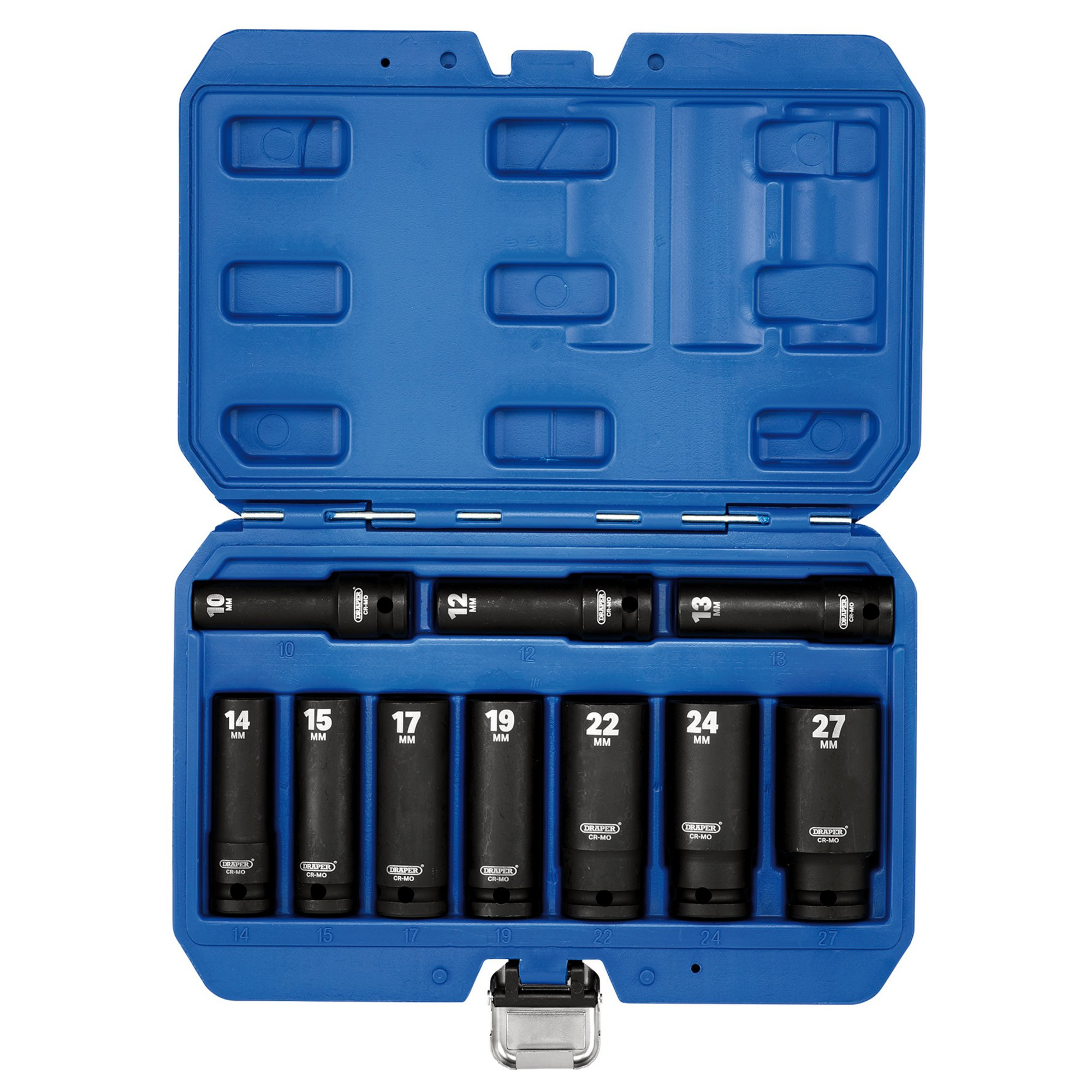 Draper 83096 410D/10/MM 1/2" Sq. Dr. Metric Set of Deep Impact Sockets (10 Piece)