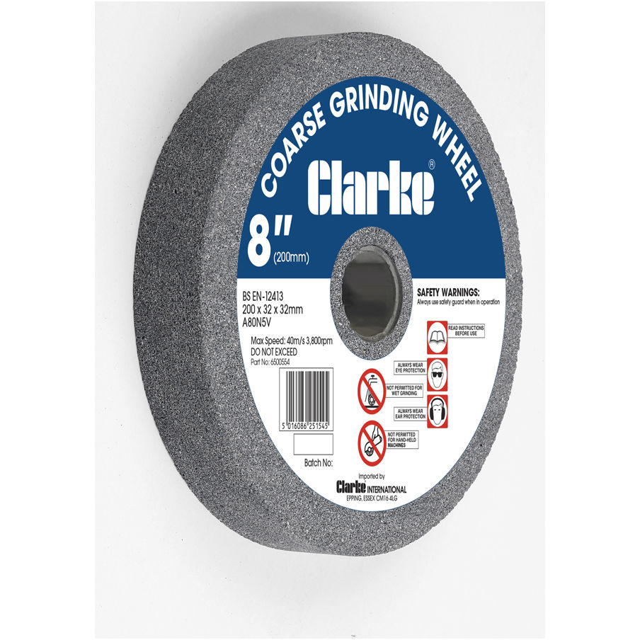 Clarke 6500554 200 x 32 x 32mm Bore Coarse Grinding Wheel