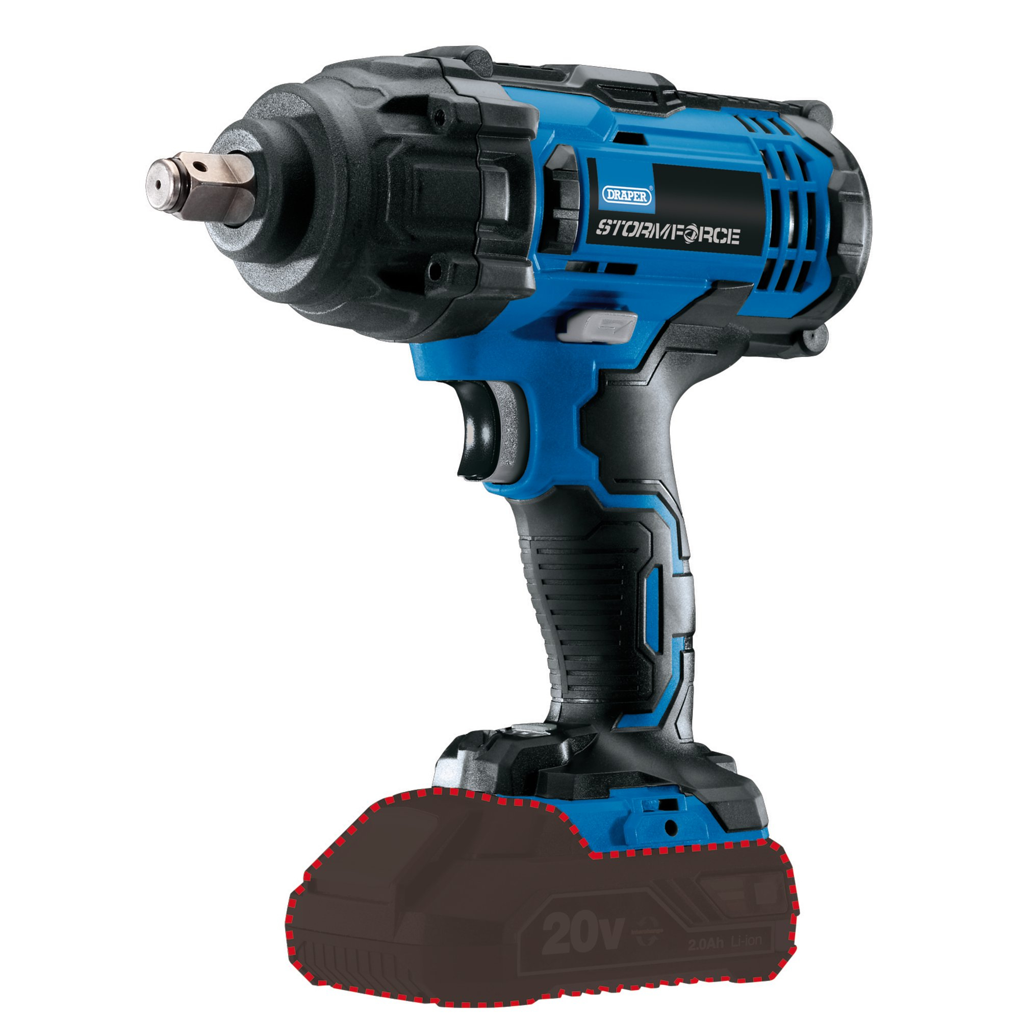 Draper 89518 CIW204SF Storm Force&#174; 20V 1/2" Mid Torque Impact Wrench   Bare (400Nm)