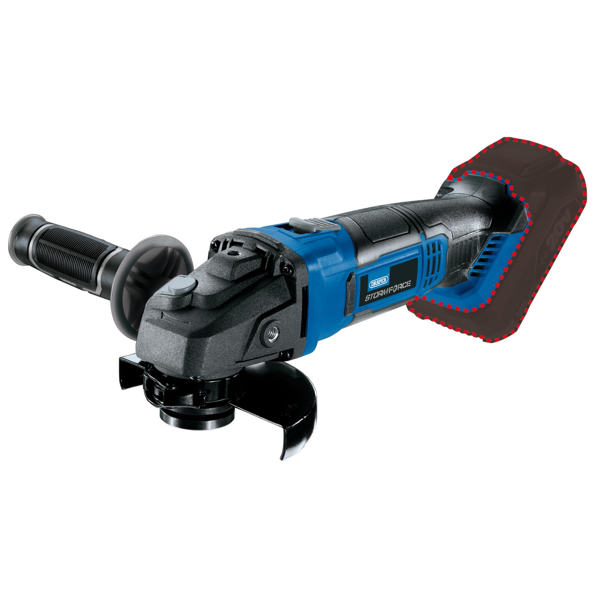 Draper 89521 CAG20SF Storm Force&#174; 20V 115mm Angle Grinder   Bare