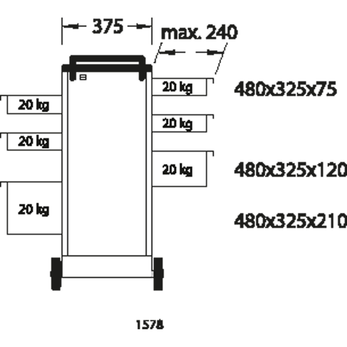 Gedore 9018140 Tool Trolley with 6 Drawers 1578