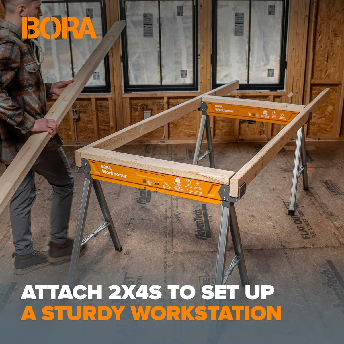 BORA PM-3350x2 Pair of Heavy Duty Workhorse with Foldable Legs