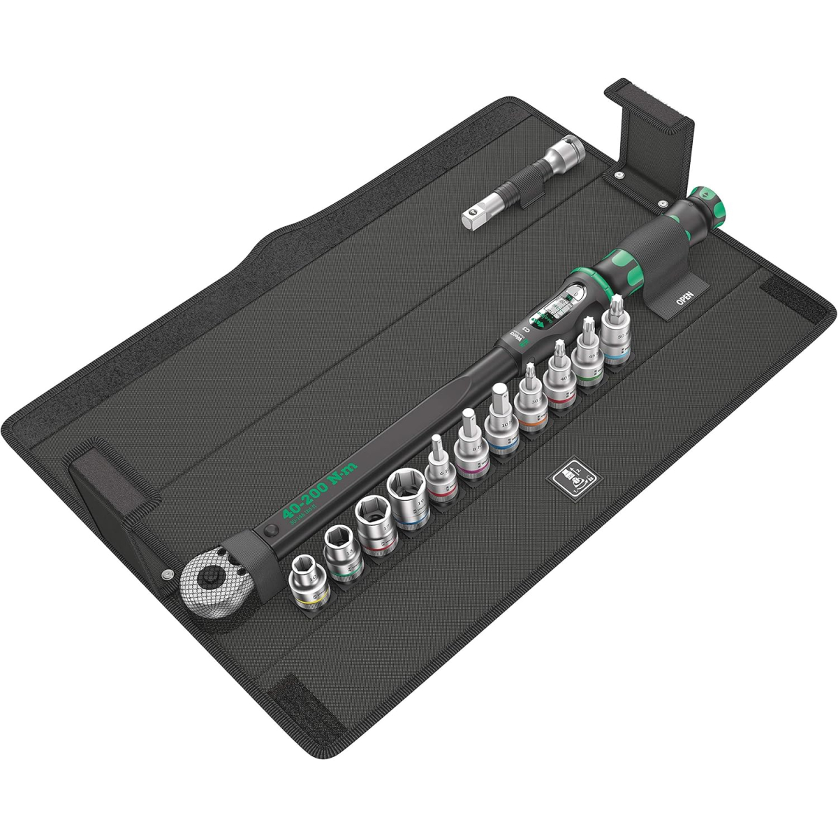 Wera 05075680001 Click-Torque Wrench C 3 Set 1, 40-200 Nm, 13 pieces