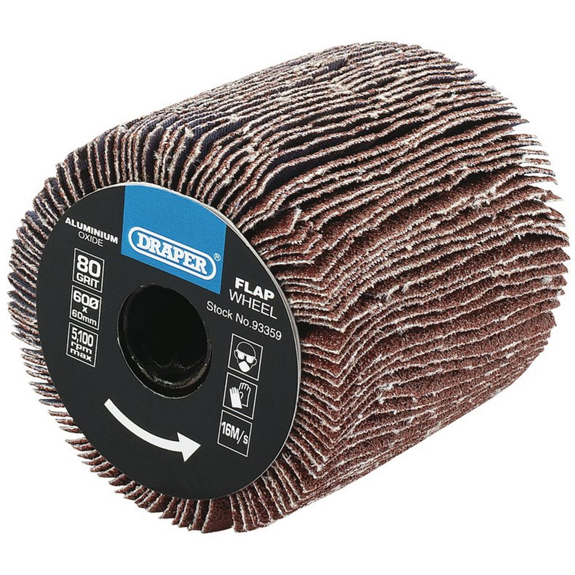 Draper 93359 APT256  80 Grit Aluminium Oxide Flap Wheel (60 x 60mm)