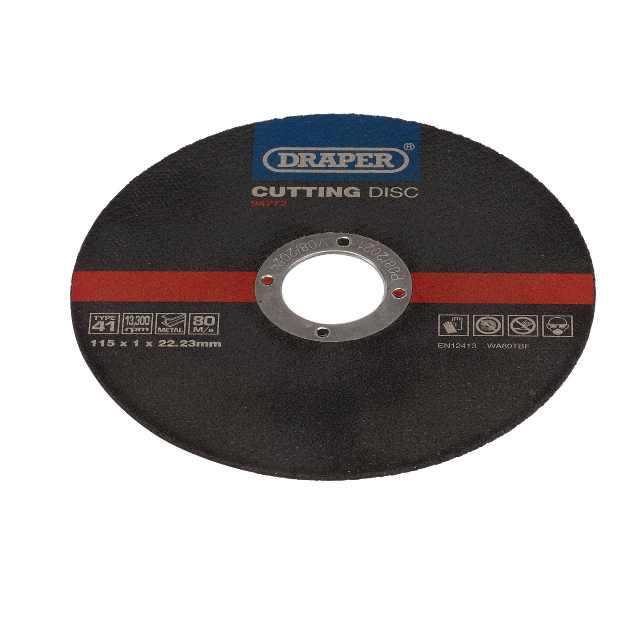 Draper 94772 CGF7 Metal Cutting Discs, 115 X 1 X 22.23mm (Pack Of 100)