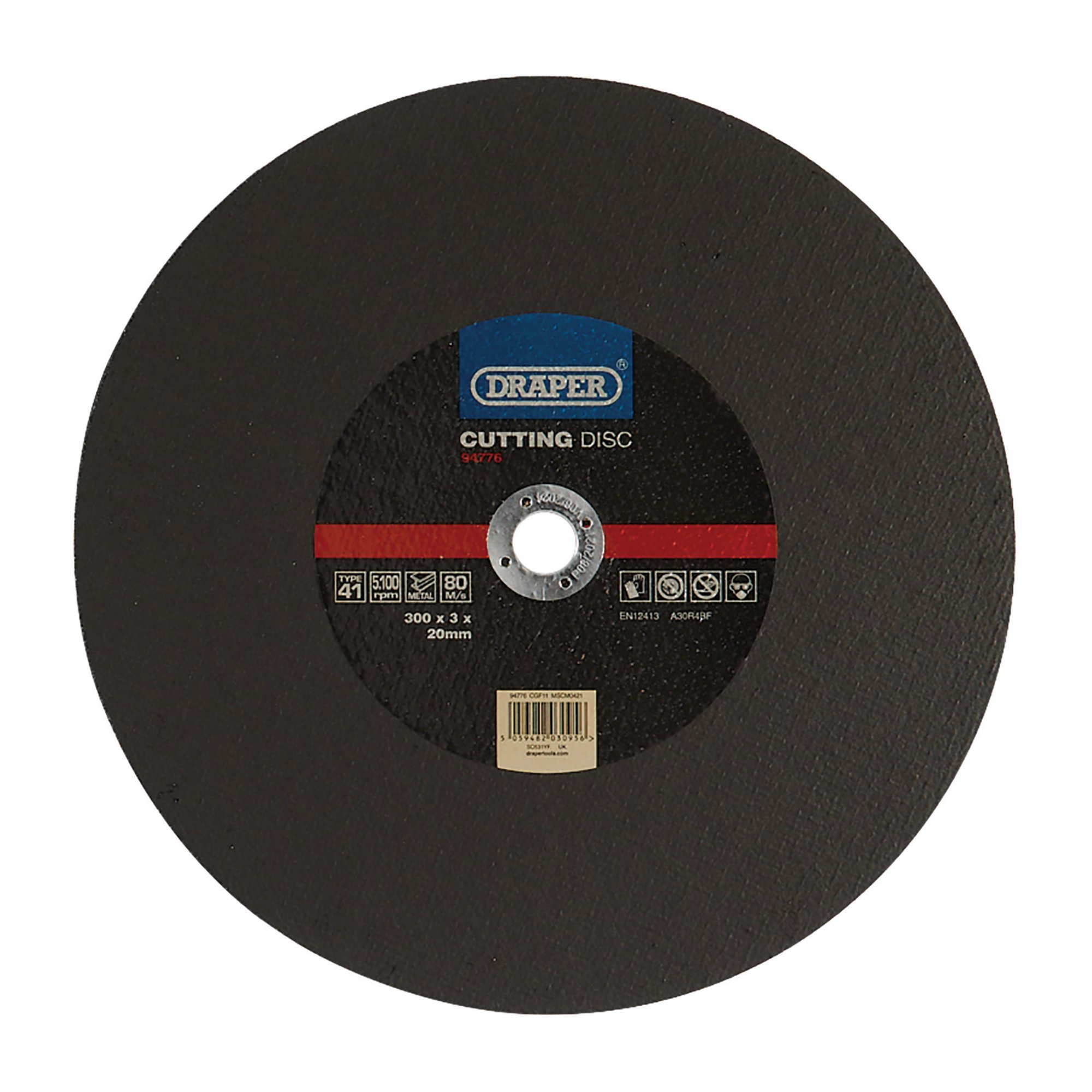 Draper 94776 CGF11 Metal Cutting Disc, 300 X 3 X 20mm
