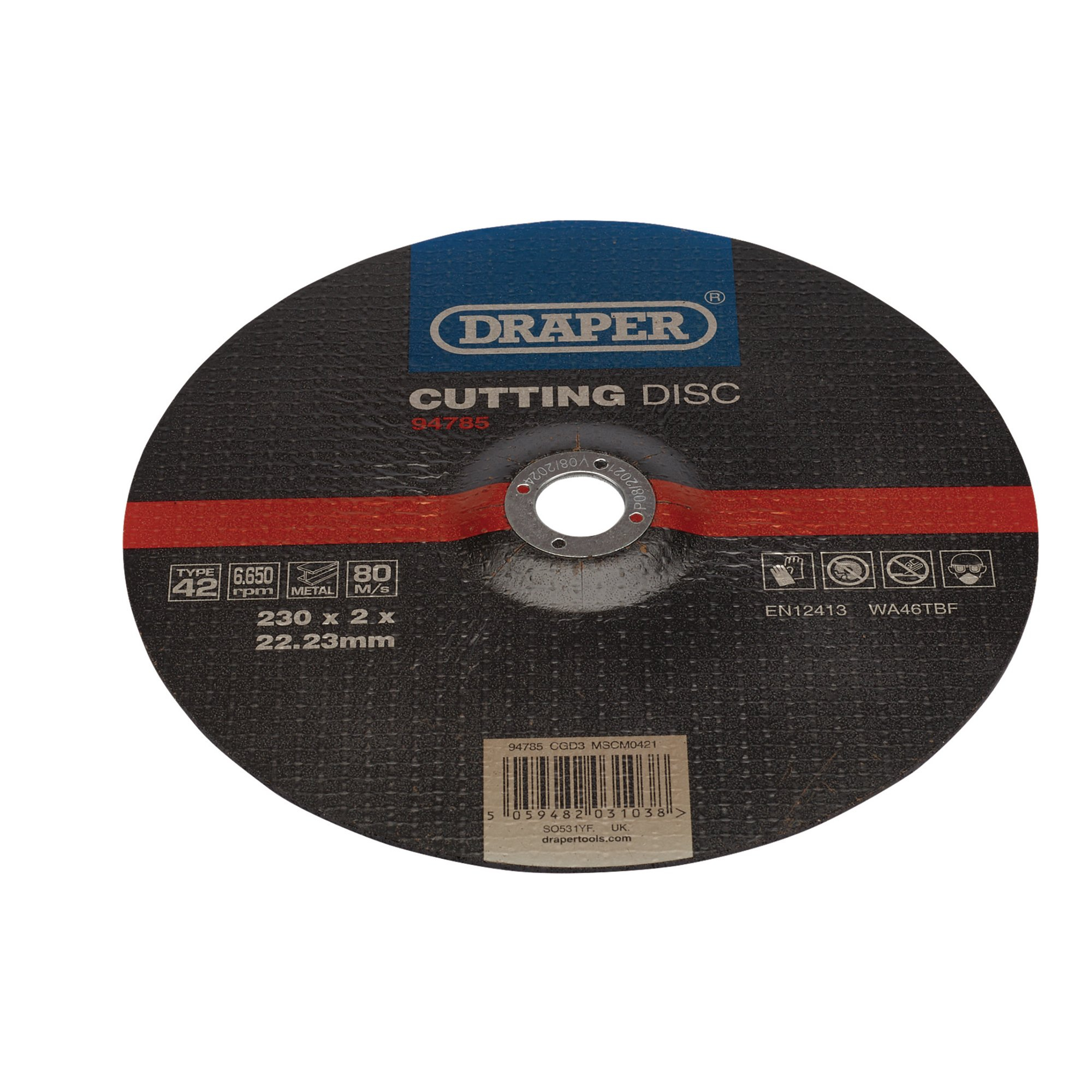 Draper 94785 CGD3 Dpc Metal Cutting Disc, 230 X 2 X 22.23mm