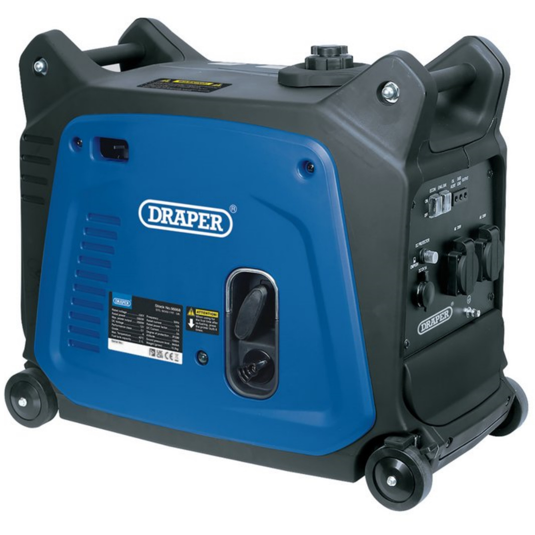 Draper 95198 DGI3500DI 4-Stroke Petrol Engine Inverter Generator (2800W)