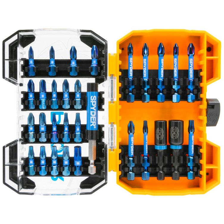 Spyder SPY19303UK 30-Piece 1"& 2" Impact Driver Bit Set Mach-Blue®