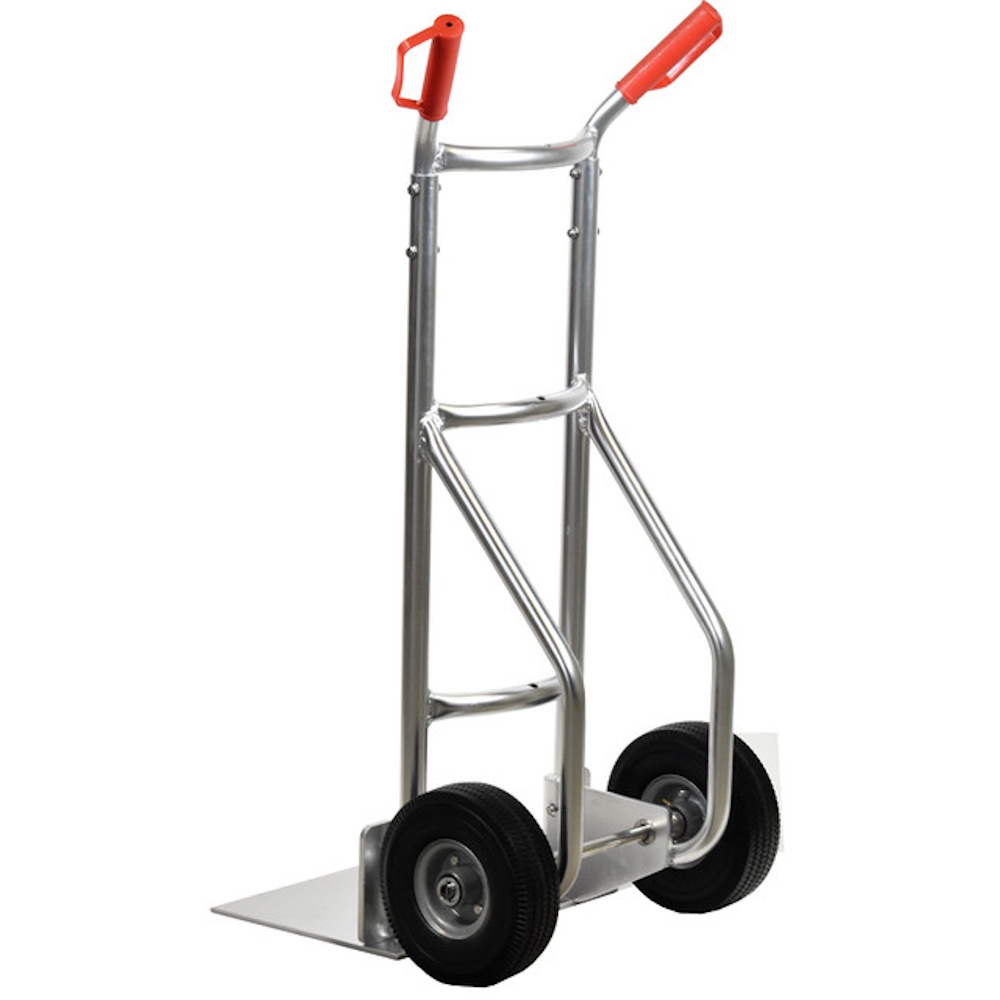 Handle-It HI-GTA-14H-PN GTA Range Curved Back Aluminium Hand Truck with 450mm Footplate and Air Filled Tyres