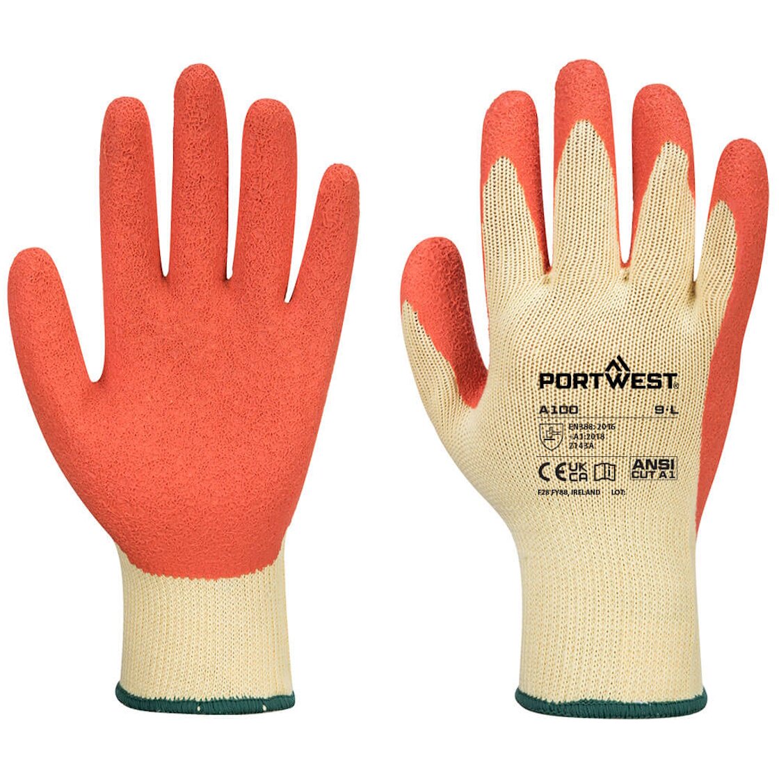 Portwest A100 Grip 10 Latex Gloves - Pack of 12