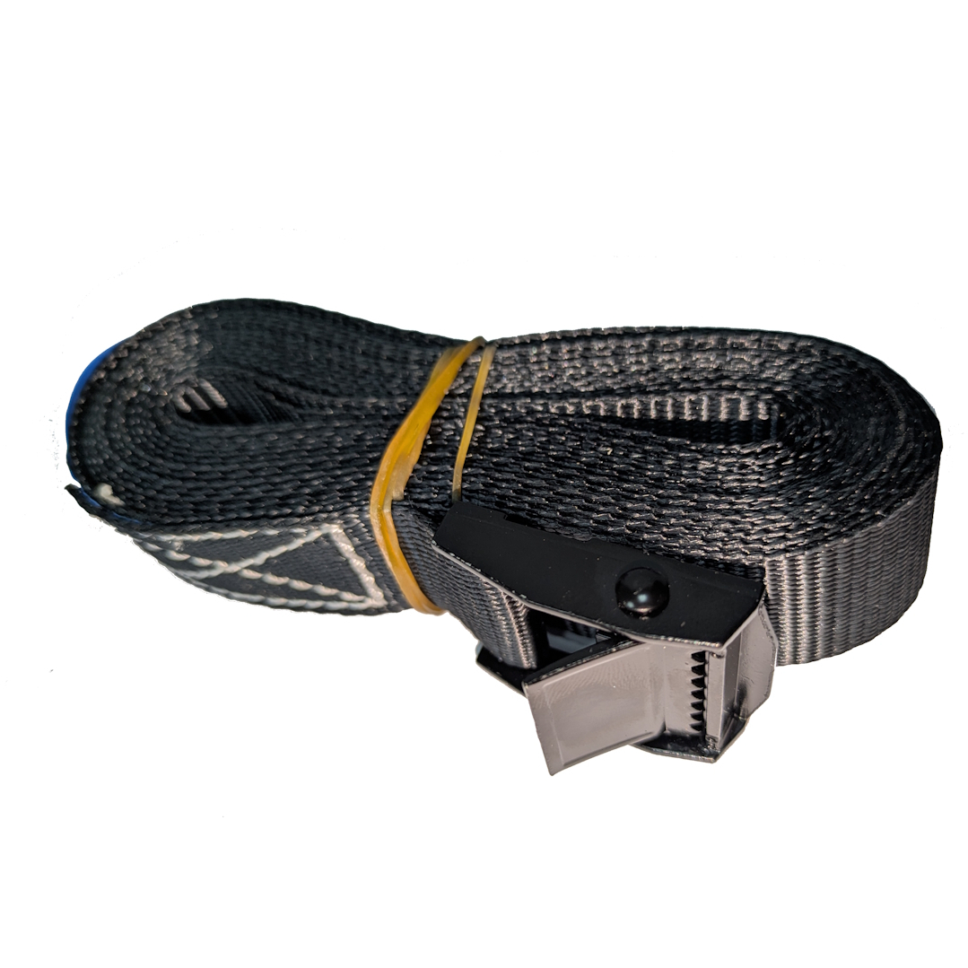4M x 25mm Tie Down Strap 250KG Black Cam Buckle