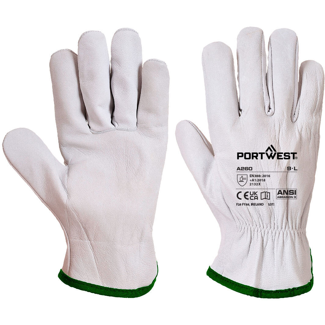 Portwest A260 - Oves Driver Gloves Goatskin Hand Protection - LARGE size 9