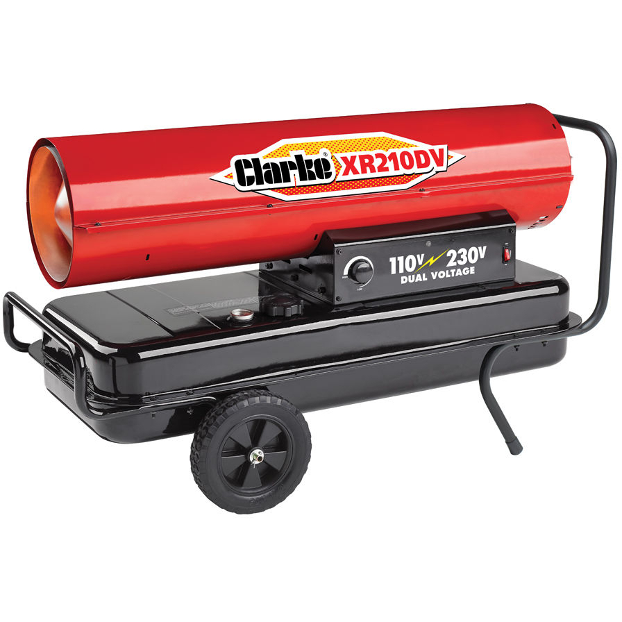 Clarke 6931032 XR210DV 61.5kW Paraffin/Diesel Dual Voltage Industrial Space Heater 110V/230V