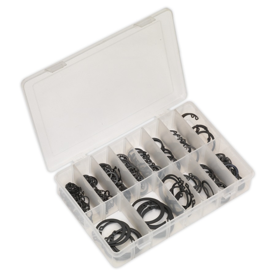 Sealey AB017CC Circlip Assortment 200pc Internal & External Metric