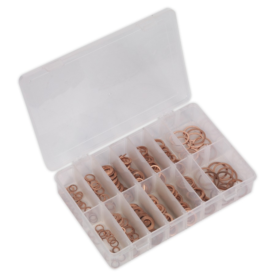 Sealey AB027CW Diesel Injector Copper Washer Assortment 250pc - Metric