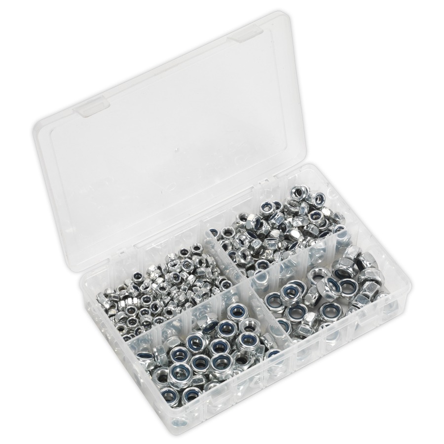 Sealey AB032LN Nylon Lock Nut Assortment 300pc M6-M12 DIN 982 Metric
