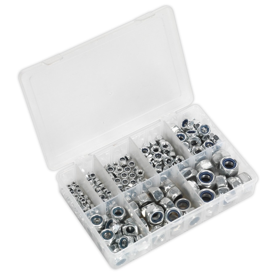 Sealey AB033LN Nylon Lock Nut Assortment 255pc M4-M16 DIN 985