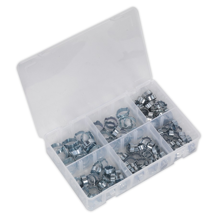 Sealey AB044DE O-Clip Double Ear Assortment 140pc Zinc Plated
