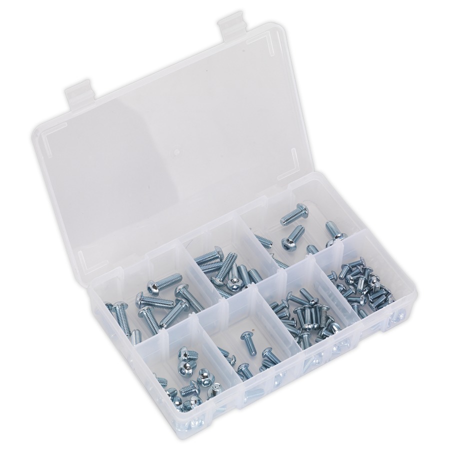 Sealey AB053BH Socket Screw Assortment 108pc M5-M10 Button Head High Tensile 10.9 Metric DIN 912