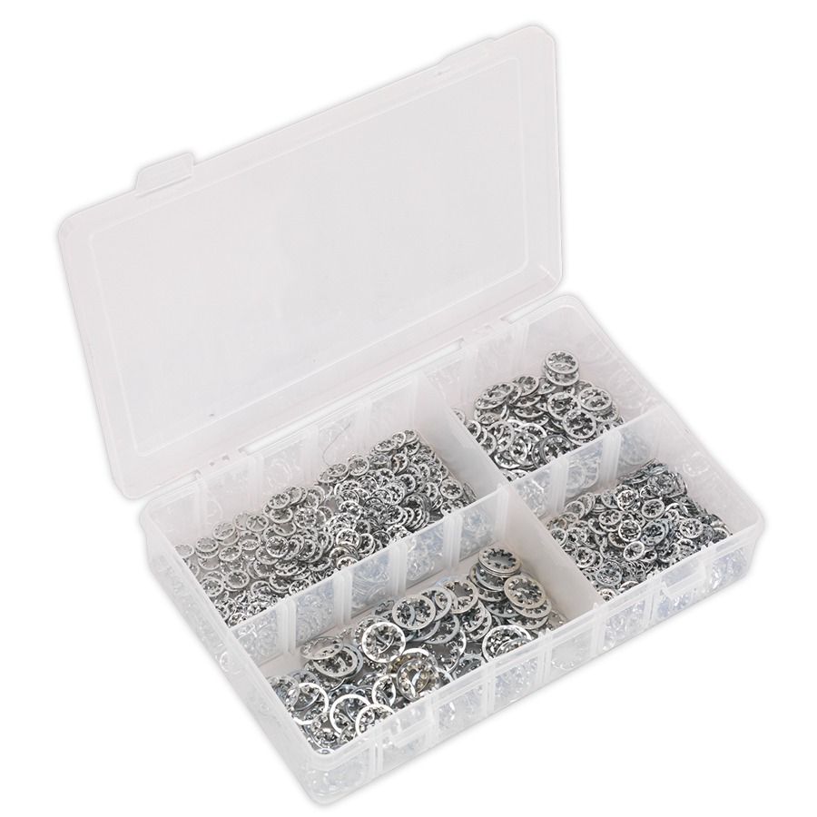 Sealey AB057LW Lock Washer Assortment 1000pc Serrated Internal M5-M10 Metric DIN 6798J