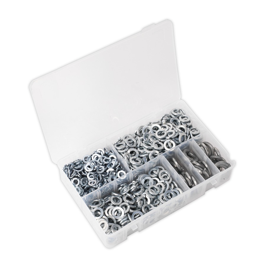 Sealey AB058SW Spring Washer Assortment 1010pc M6-M16 Metric Zinc DIN 127B