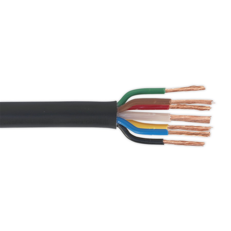 Sealey AC28307CTH Automotive Cable Thin Wall 6 x 1mm 32/0.20mm, 1 x 2mm 28/0.30mm 30mtr Black