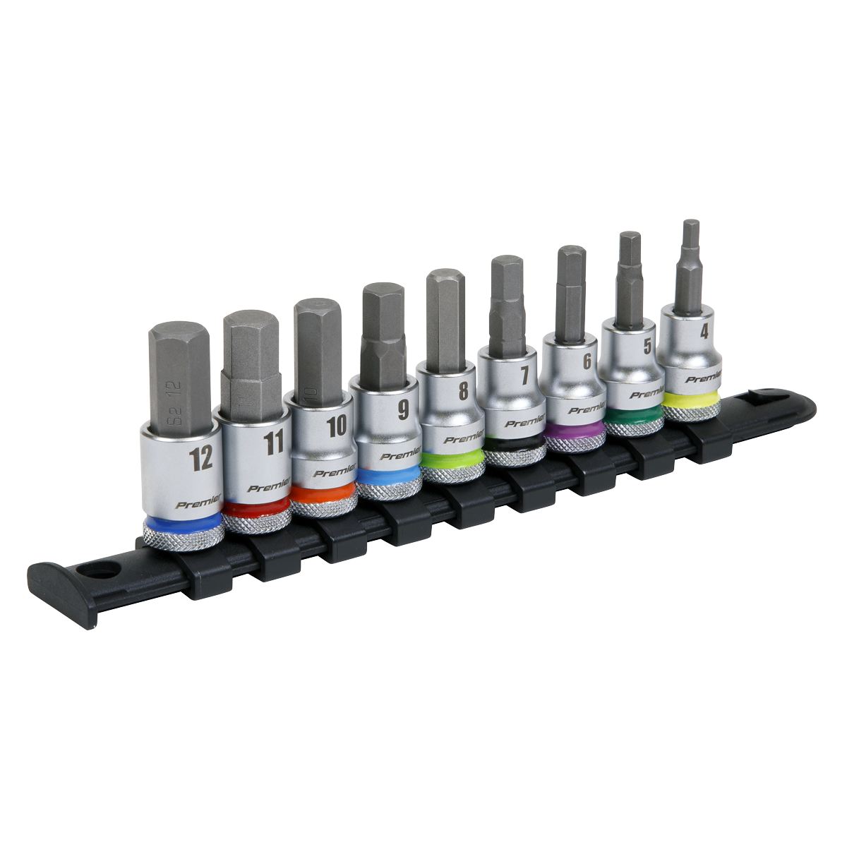 Sealey AK6250 Hex Socket Bit Set 9pc 3/8"Sq Drive  - Platinum