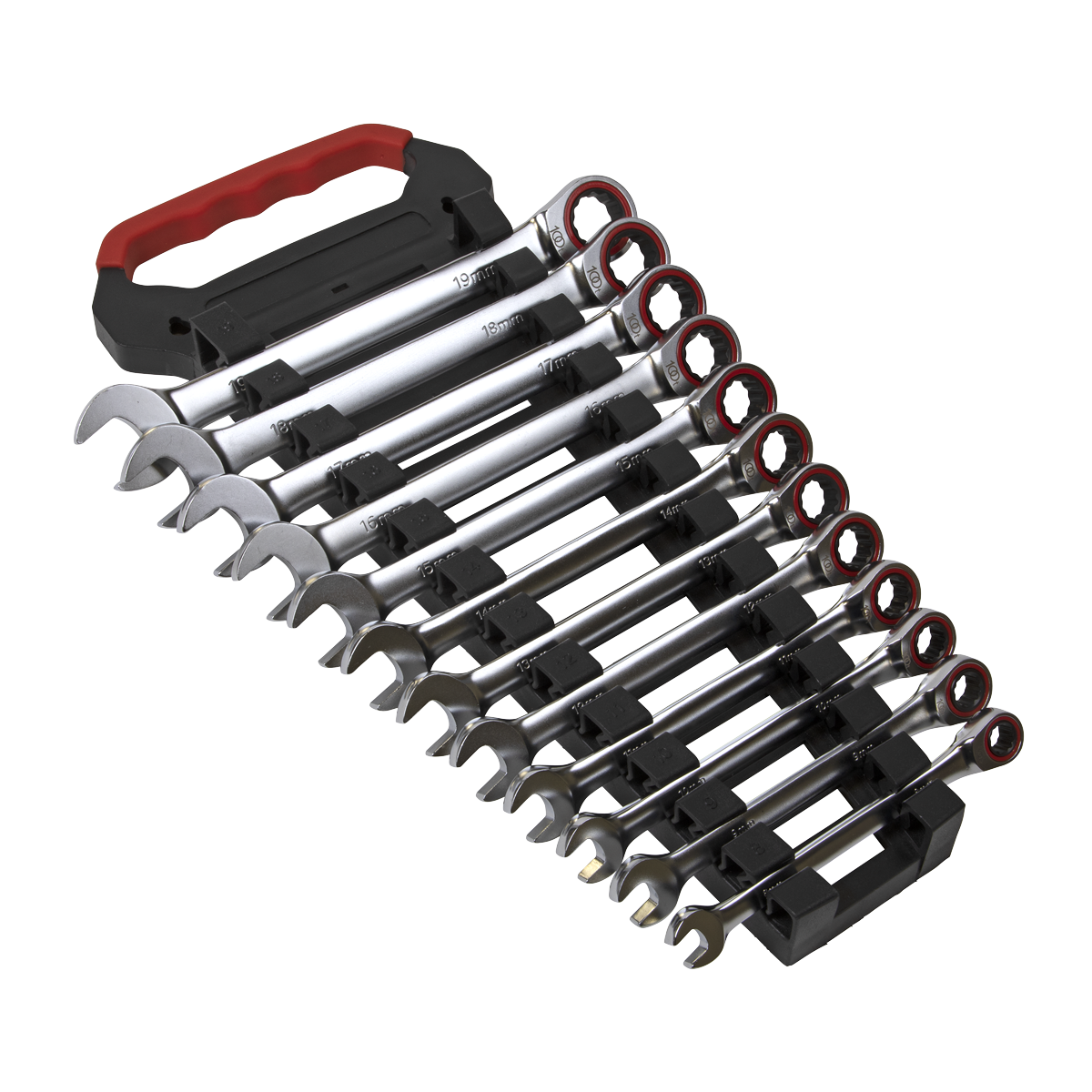 Sealey AK63940 Ratchet Combination Spanner Set 12pc Metric Platinum Series