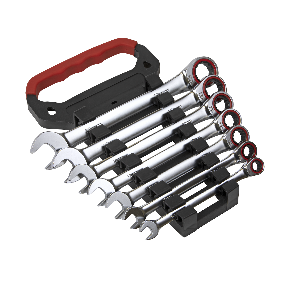 Sealey AK63941 Ratchet Combination Spanner Set 7pc Metric Platinum Series