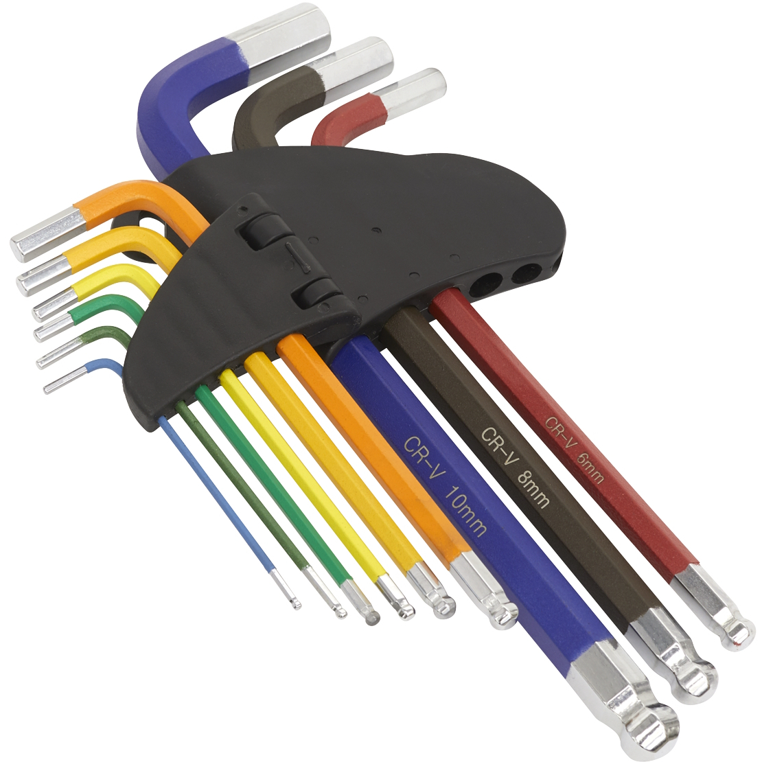 Sealey AK7190 Ball-End Hex Key Set 9pc Colour-Coded Long Metric
