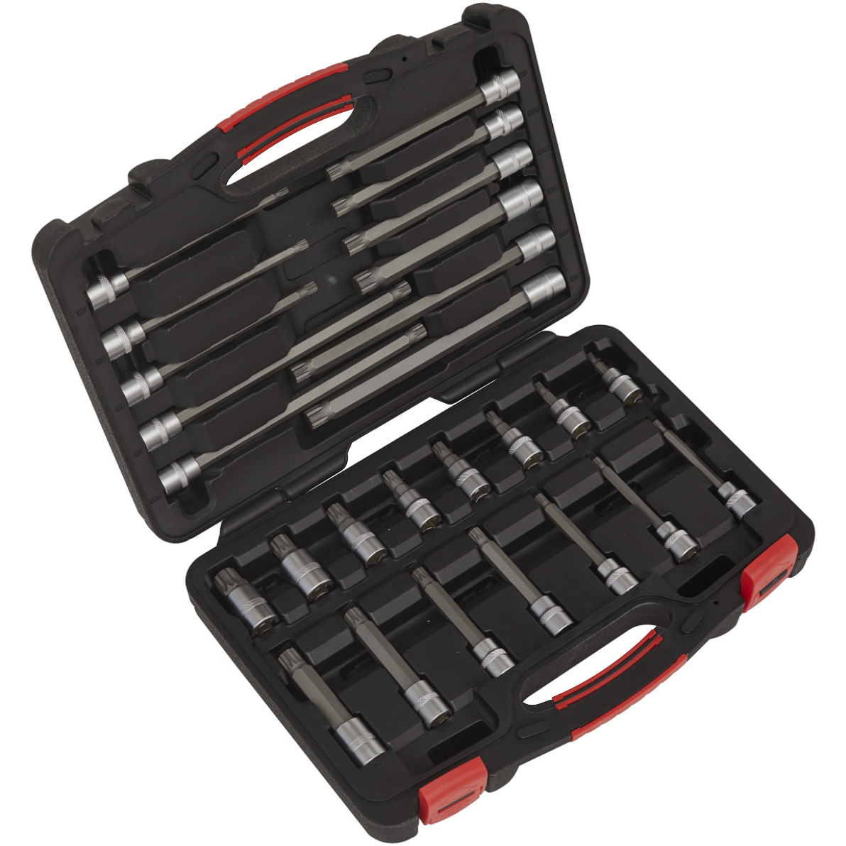 Sealey AK89002 Spline Socket Bit Set 26 Piece 3/8"Sq Drive
