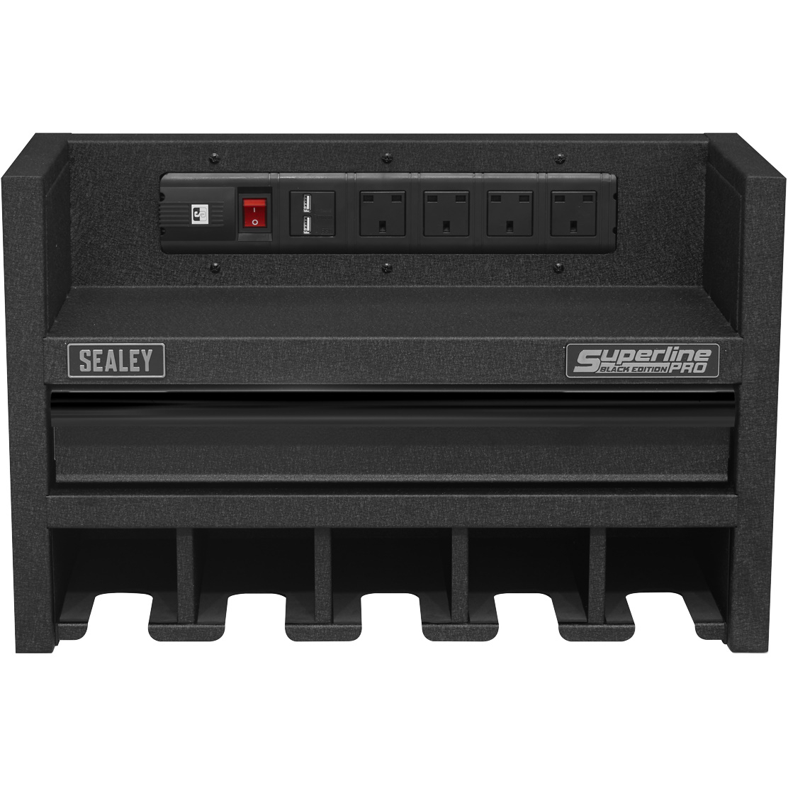 Sealey AP22SRBE Power Tool Storage Rack 560mm with Drawer and Power Strip