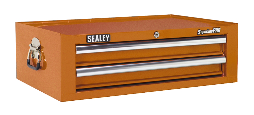 Sealey AP26029TO Add-On Chest 2 Drawer with Ball Bearing Runners - Orange