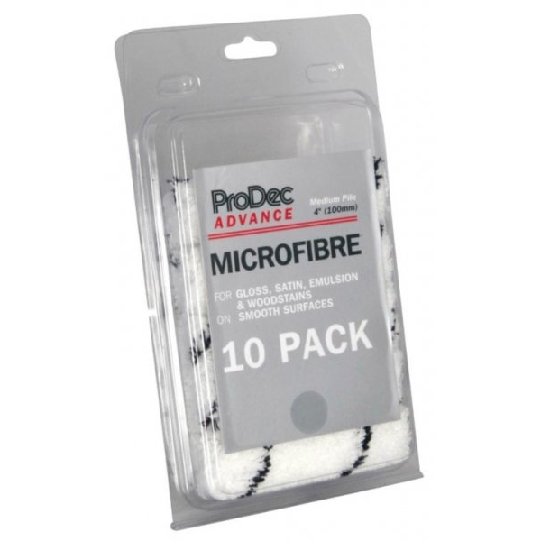ProDec ARRE021 4" Medium Pile Microfibre Mini Roller Sleeves (pkt 10)