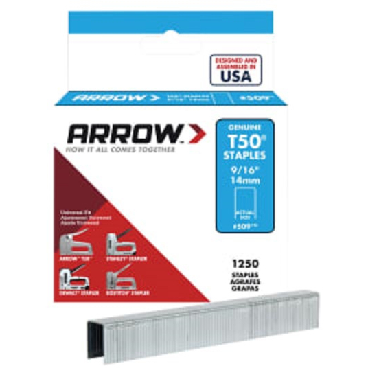 Arrow  ARRT50916S T50 Staples 14mm (9/16in) (Box 1250)